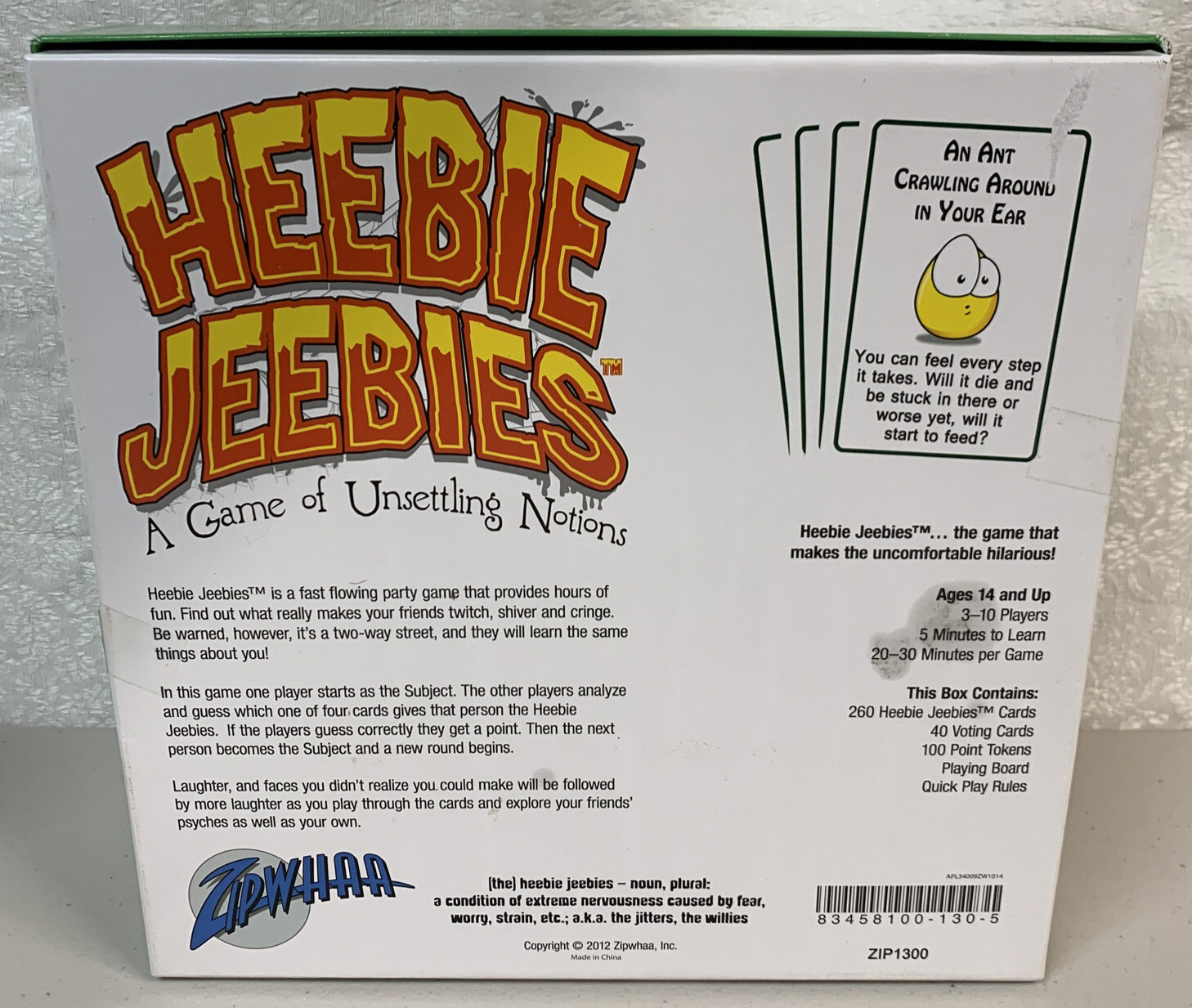 Heebie Jeebies A Game Of Unsettling Notions Ages 14 And Up