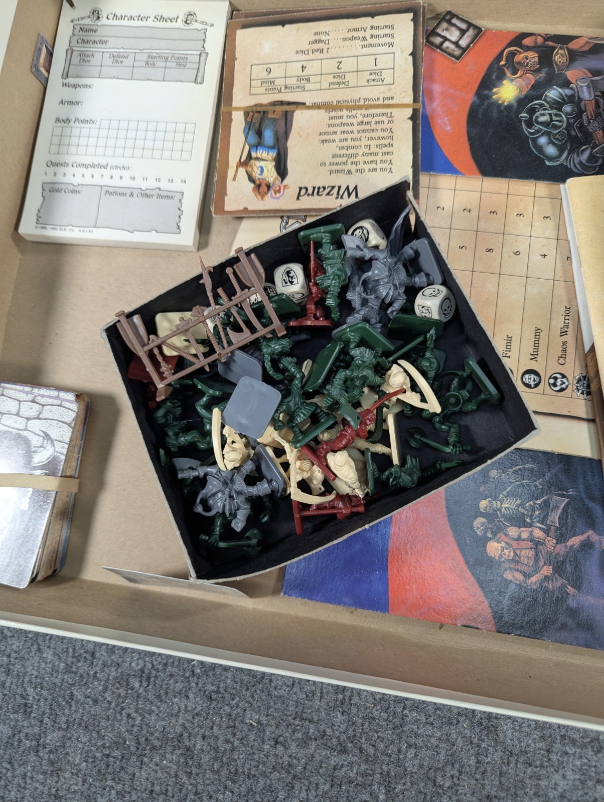 VTG 1990 Hero Quest Game System 90s Role Playing Board HeroQuest TONS OF PIECES