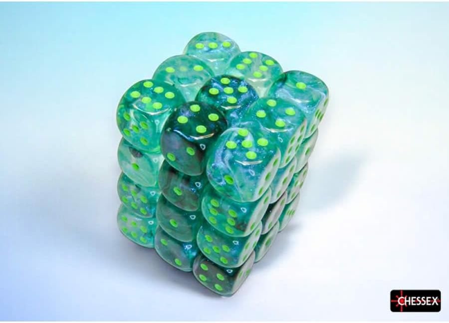 Chessex – Borealis 12mm D6 Dice Block – Kelp