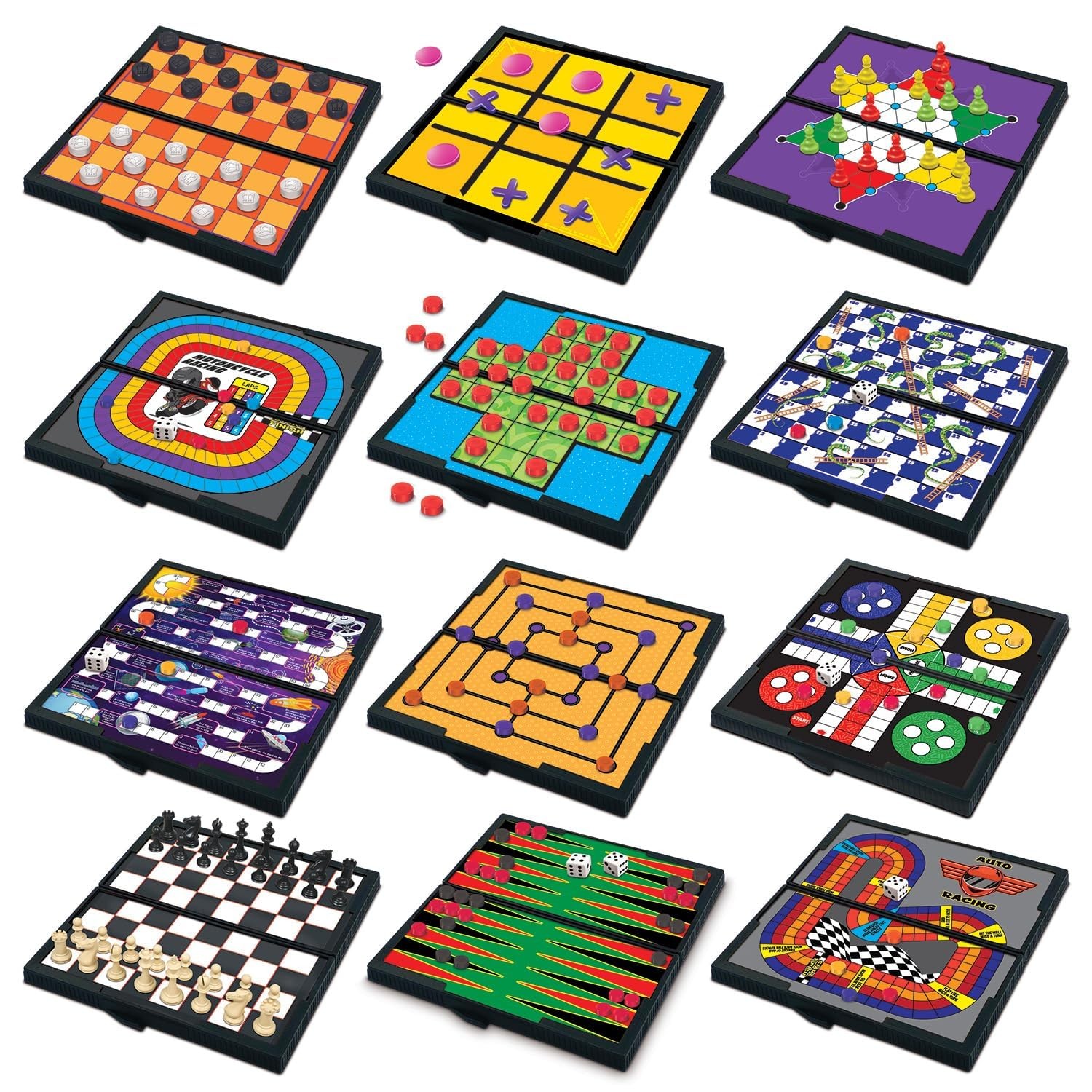 12 Pack Magnetic Travel Games for Kids Compact Road Trip Game Set