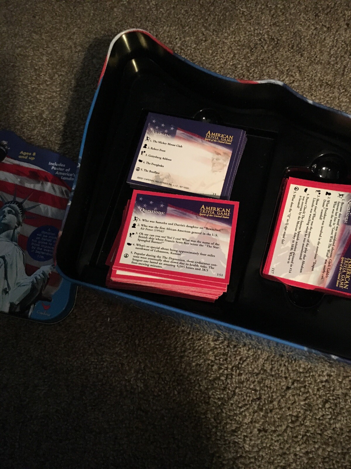 Cardinal American Trivia Game Spirit United States Metal Tin Educational Family