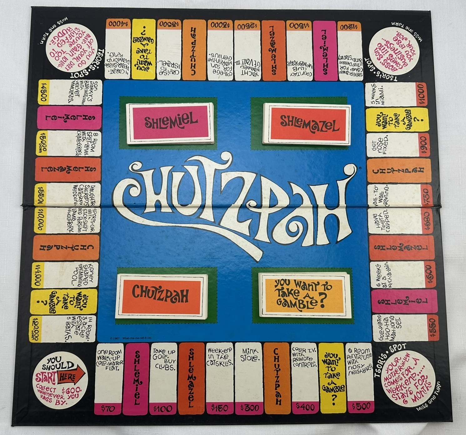 1967 Chutzpah Game by Cadaco Yiddish Monopoly Game Complete Good Cond FREE SHIP