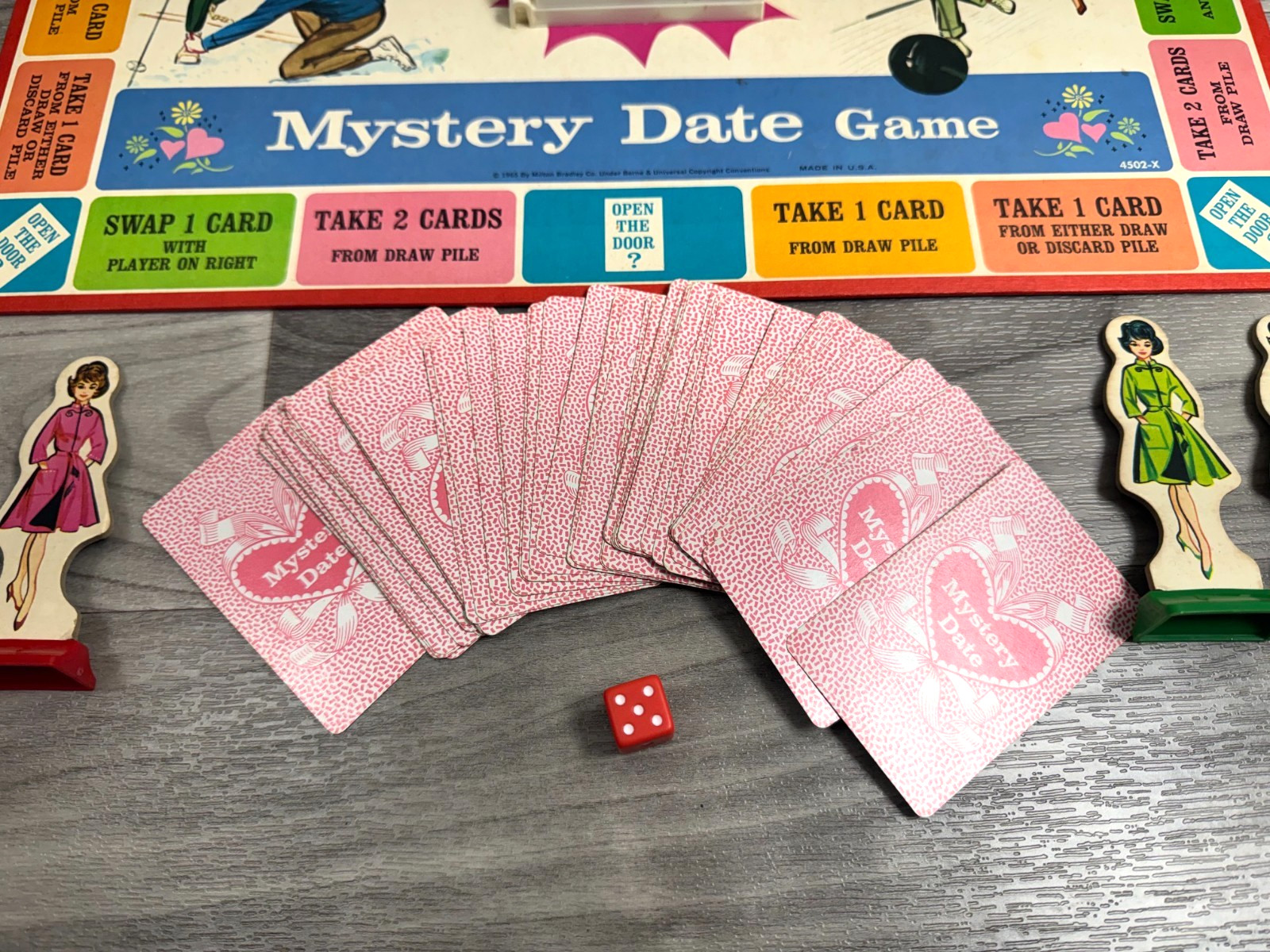 VINTAGE 1965 MILTON BRADLEY MYSTERY DATE GAME BOARD GAME MPN 4502 COMPLETE