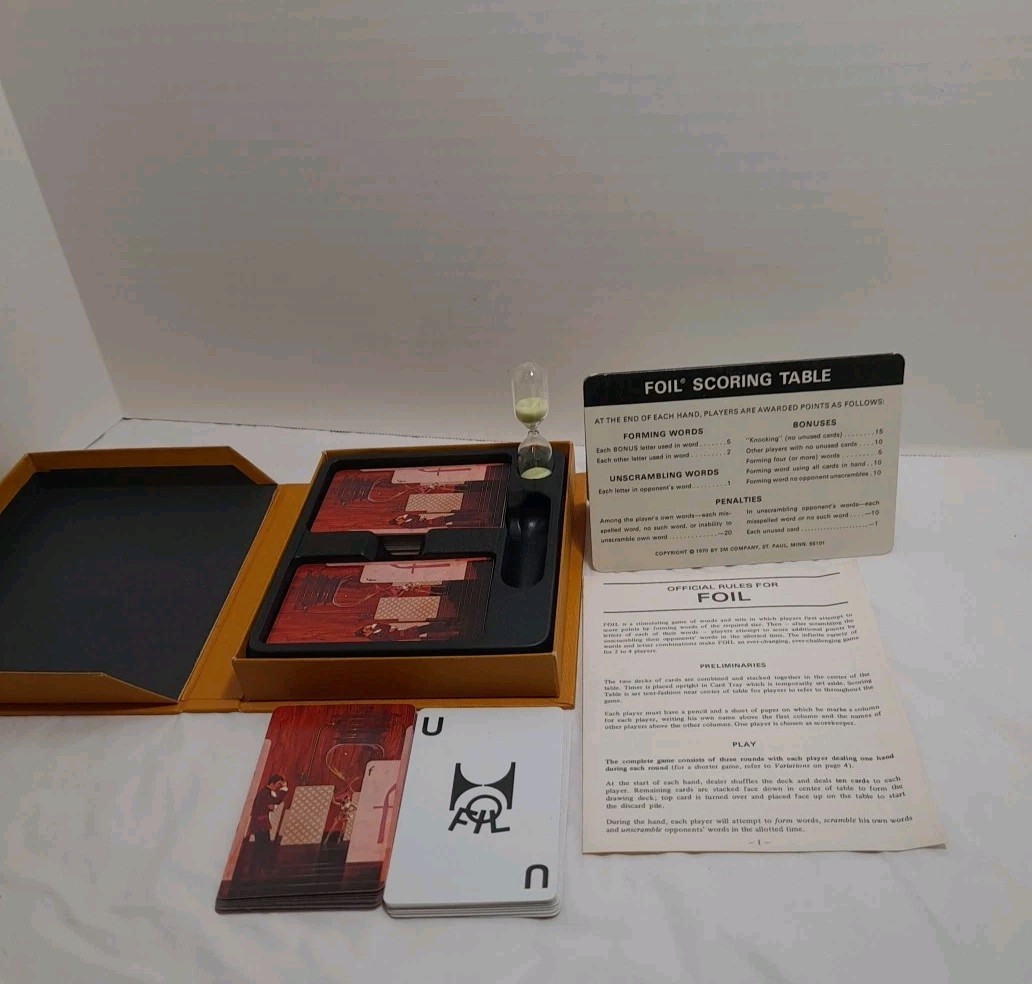 Vintage Foil The Game of Words & Wits 3M Card Game 1970 MCM