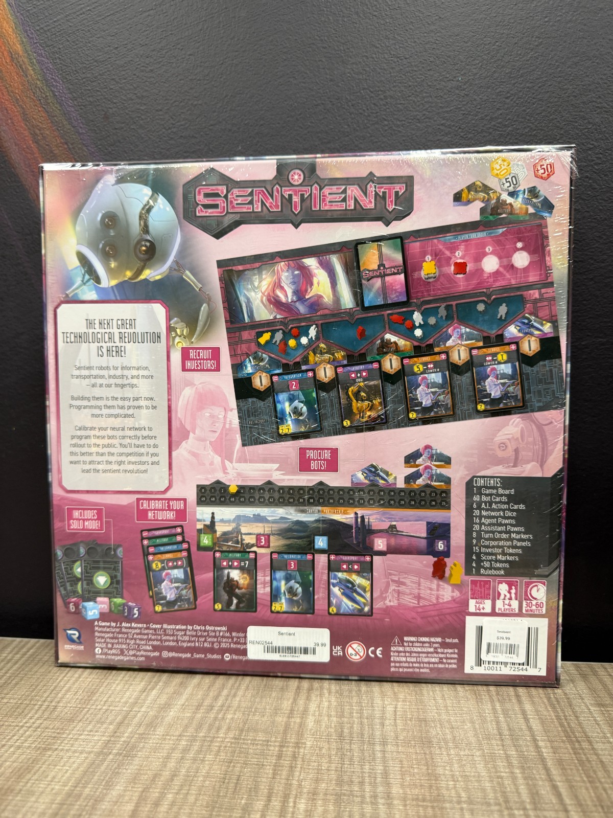 *NEW IN SHRINK WRAP, FREE US SHIPPING* Sentient board game, from Renegade