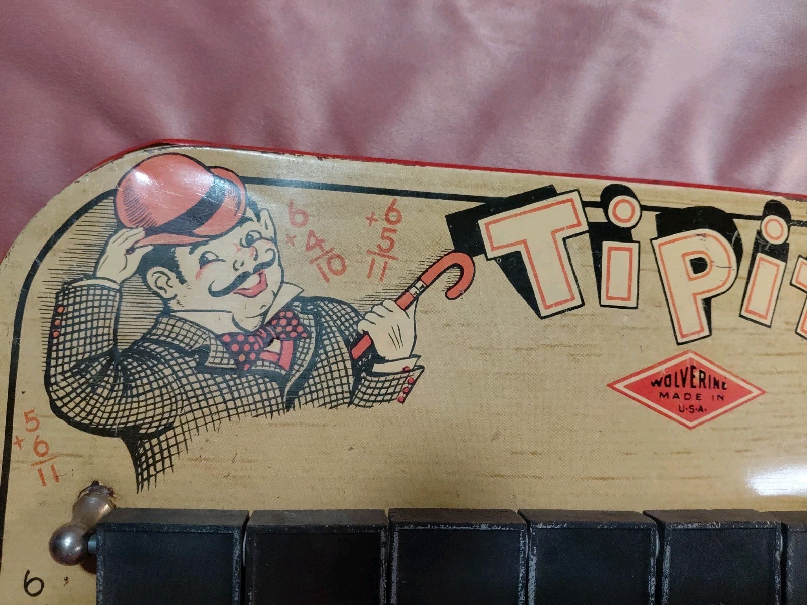 Antique Tip It Tin Dice Game Wolverine Supply & Manufacturing Pittsburgh PA