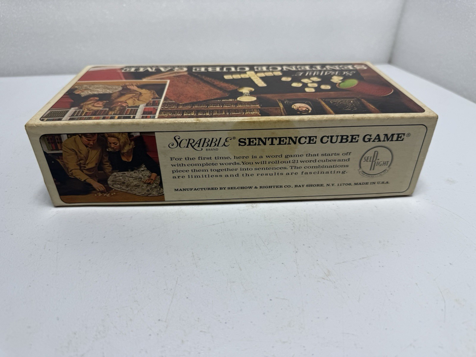 Vintage Scrabble Sentence Cube Game 1971 Selchow & Righter Excellent Condition!