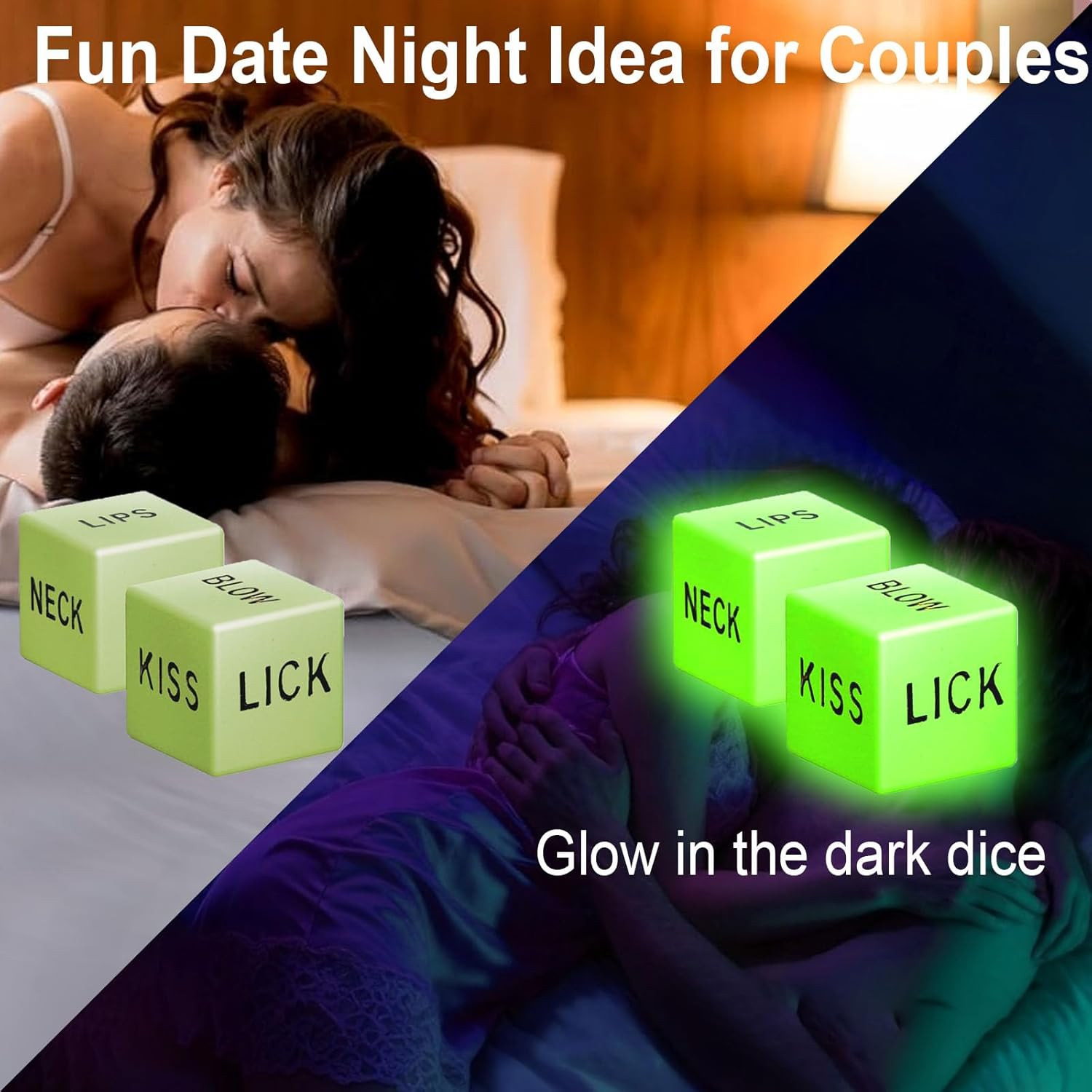50 Positions Sex Cards with 2 Glow Sex Dice, Sex Game for Date Night Couples Sex
