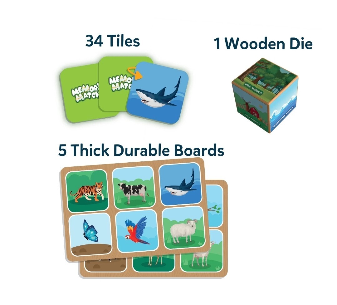 Skillmatics Board Game – Memory Match Animal Planet Flash Cards (3-7 Years) G1