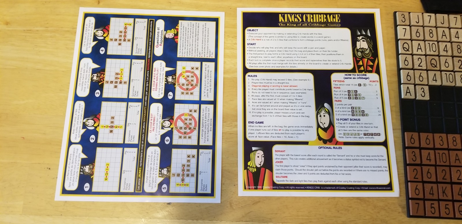 Kings Cribbage Royal Edition Board Game 100% Complete (1999, Cowley)