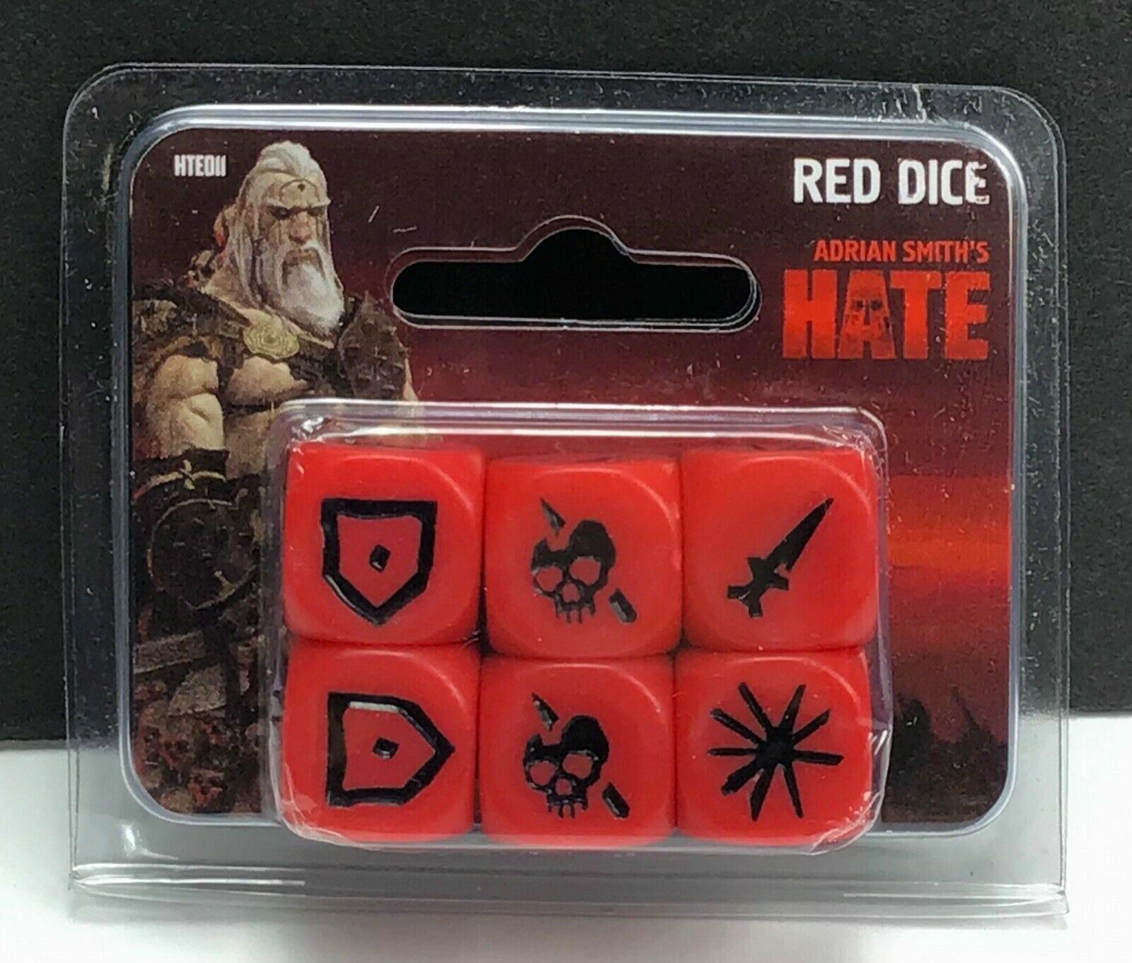 Adrian Smith’s HATE / 6 Pack Red Dice / Cool Mini or Not / Game Accessories