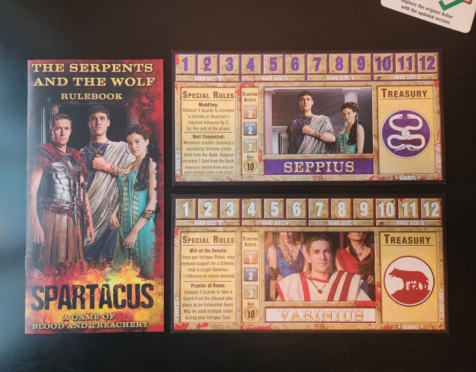 Spartacus: The Serpents and The Wolf Expansion Set (2013) RPG Board Game GF9
