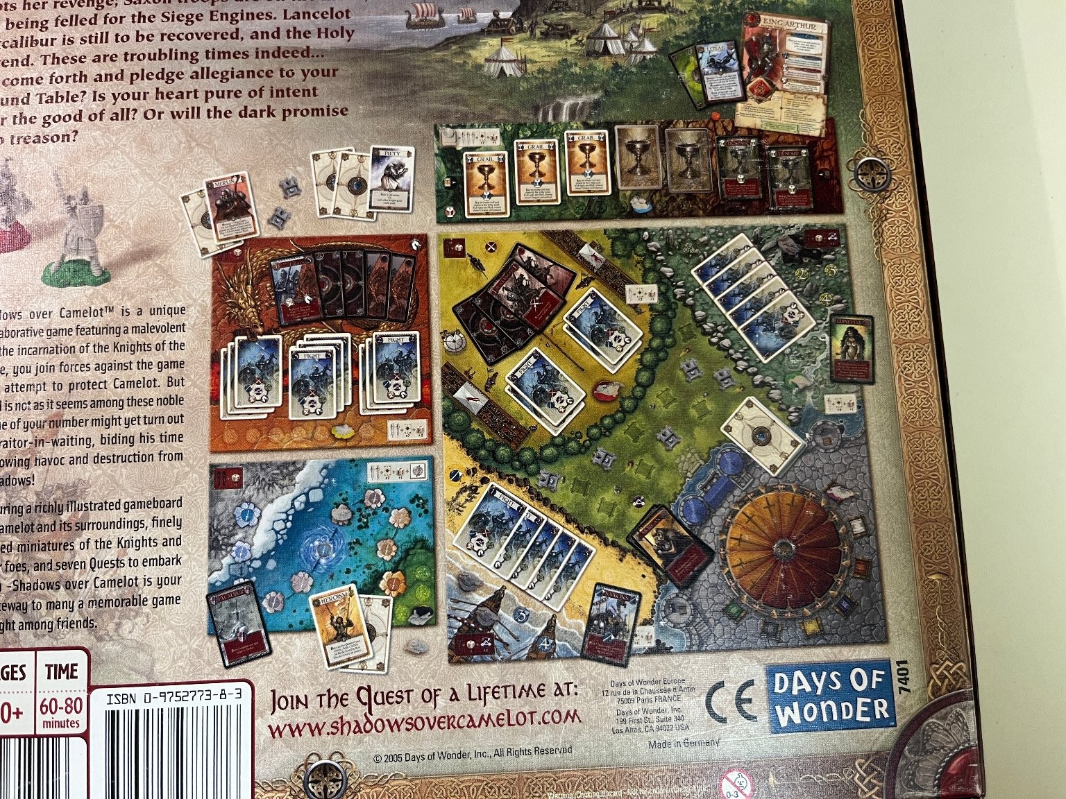 Shadows Over Camelot, Days of Wonder, Excalibur Camelot Board Game, Complete