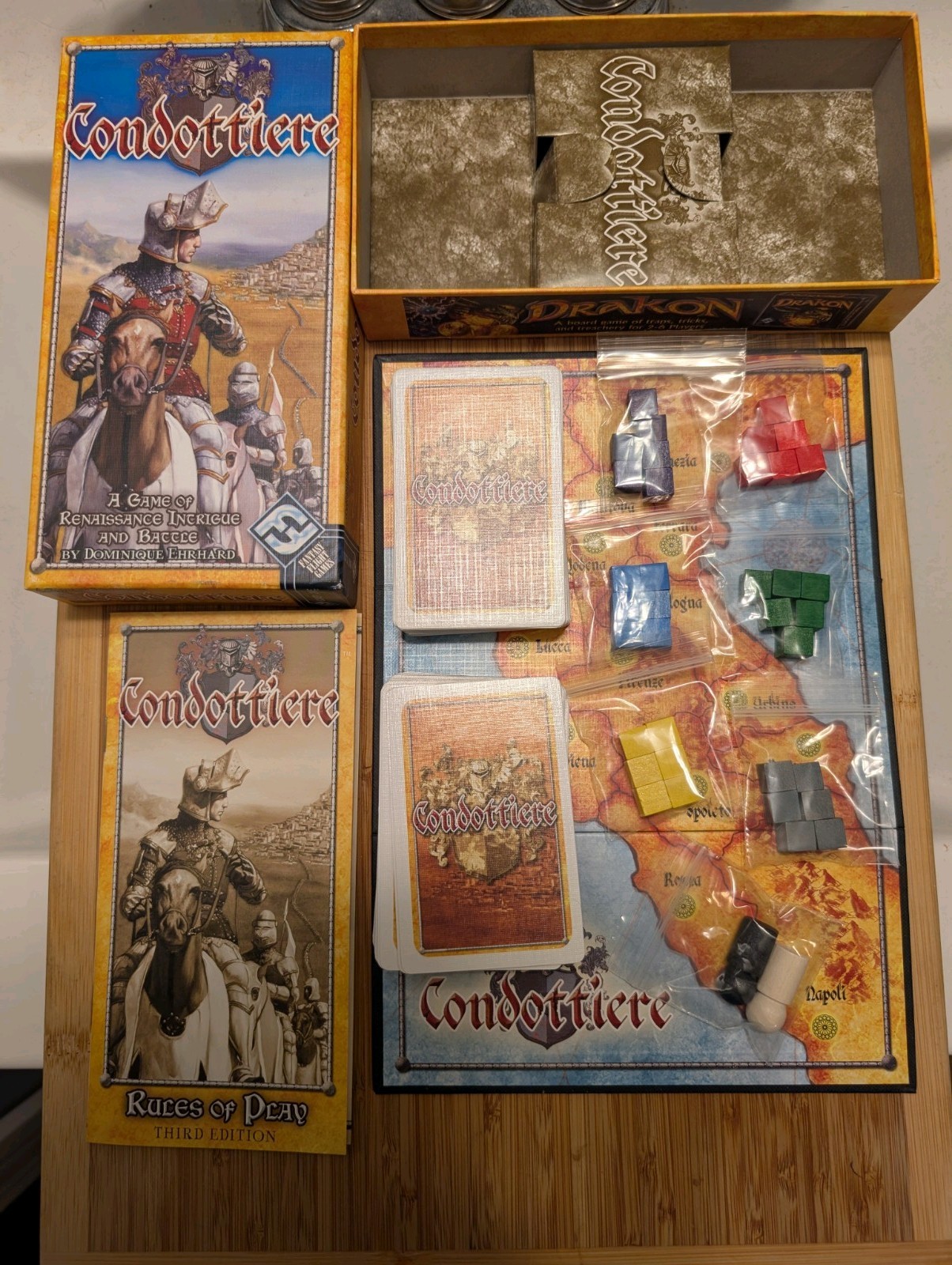 Condottiere 3rd Ed. Complete Renaissance Strategy Fantasy Flight Games Near Mint