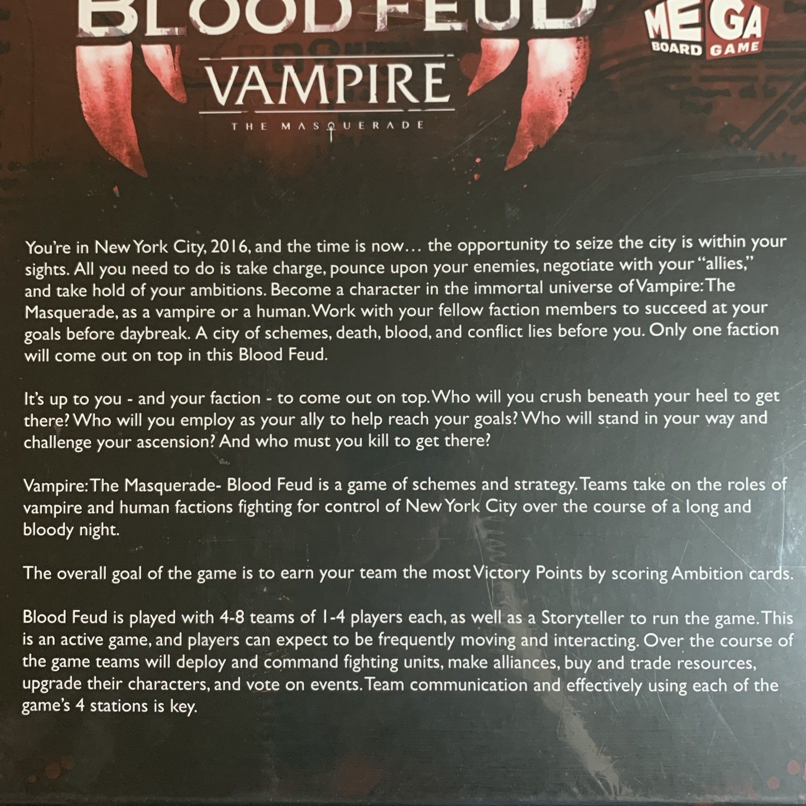 Vampire – The Masquerade: Blood Feud – Everything Epic Games Ben Kanelos SEALED