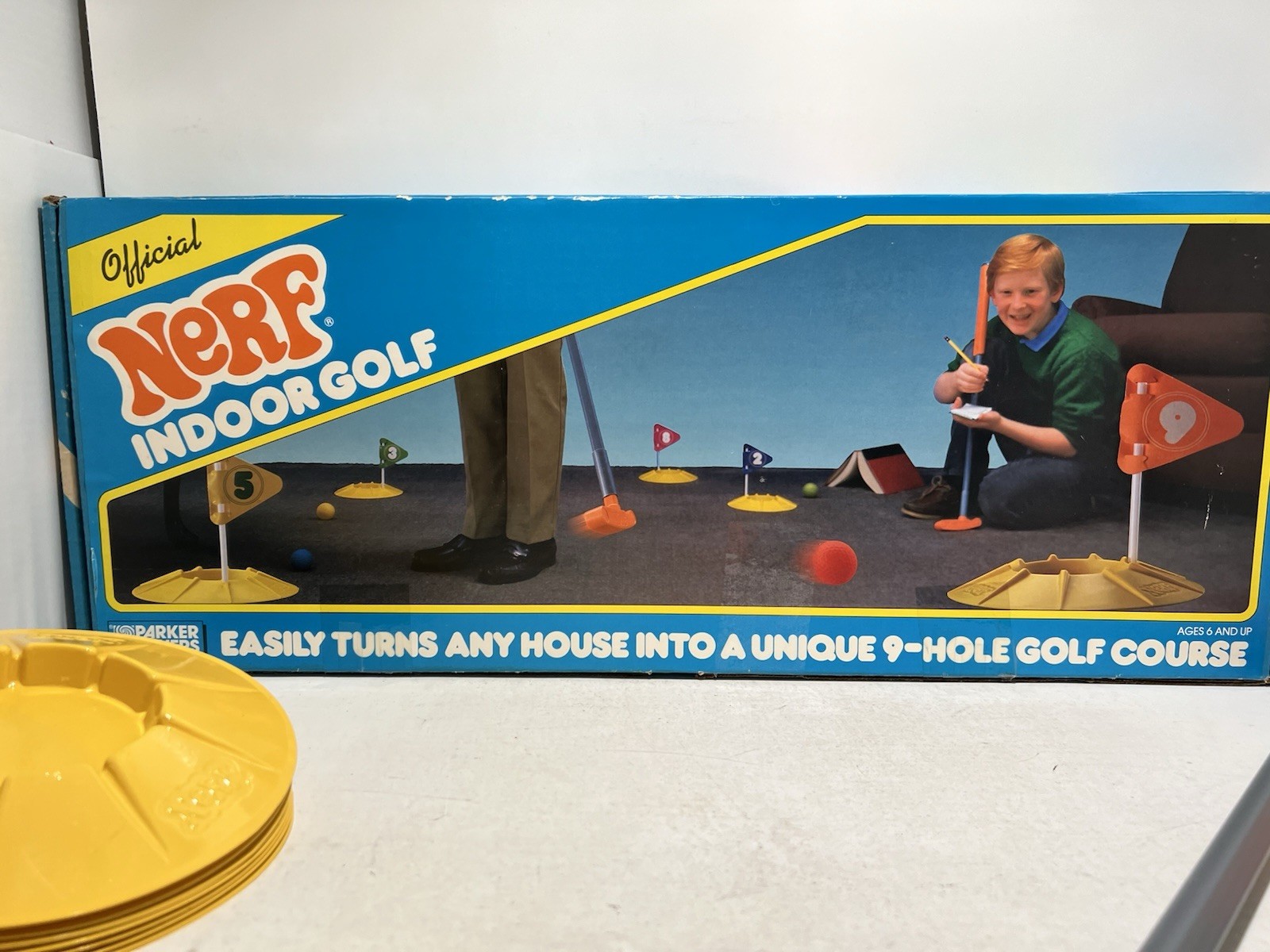 Vintage 1987 NERF Indoor Golf Complete Set with Box – 9-Hole Golf Kids Game