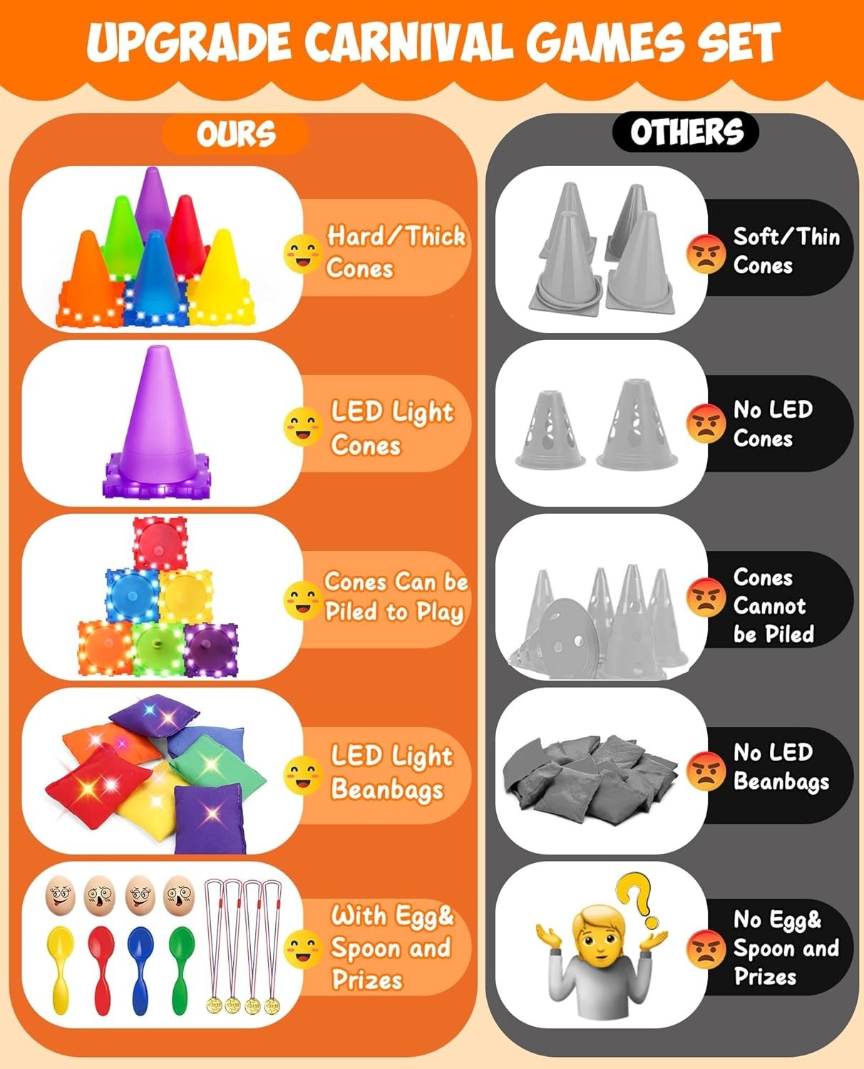49PCS LED Carnival Games Combo Set for Kids – Perfect Outdoor Fun & Activities