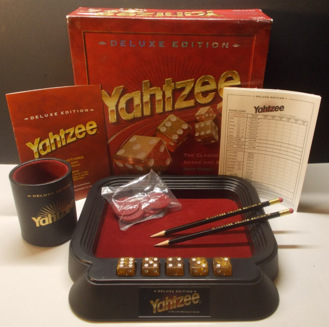 Milton Bradley Deluxe Edition Yahtzee Dice Game 1997 Complete