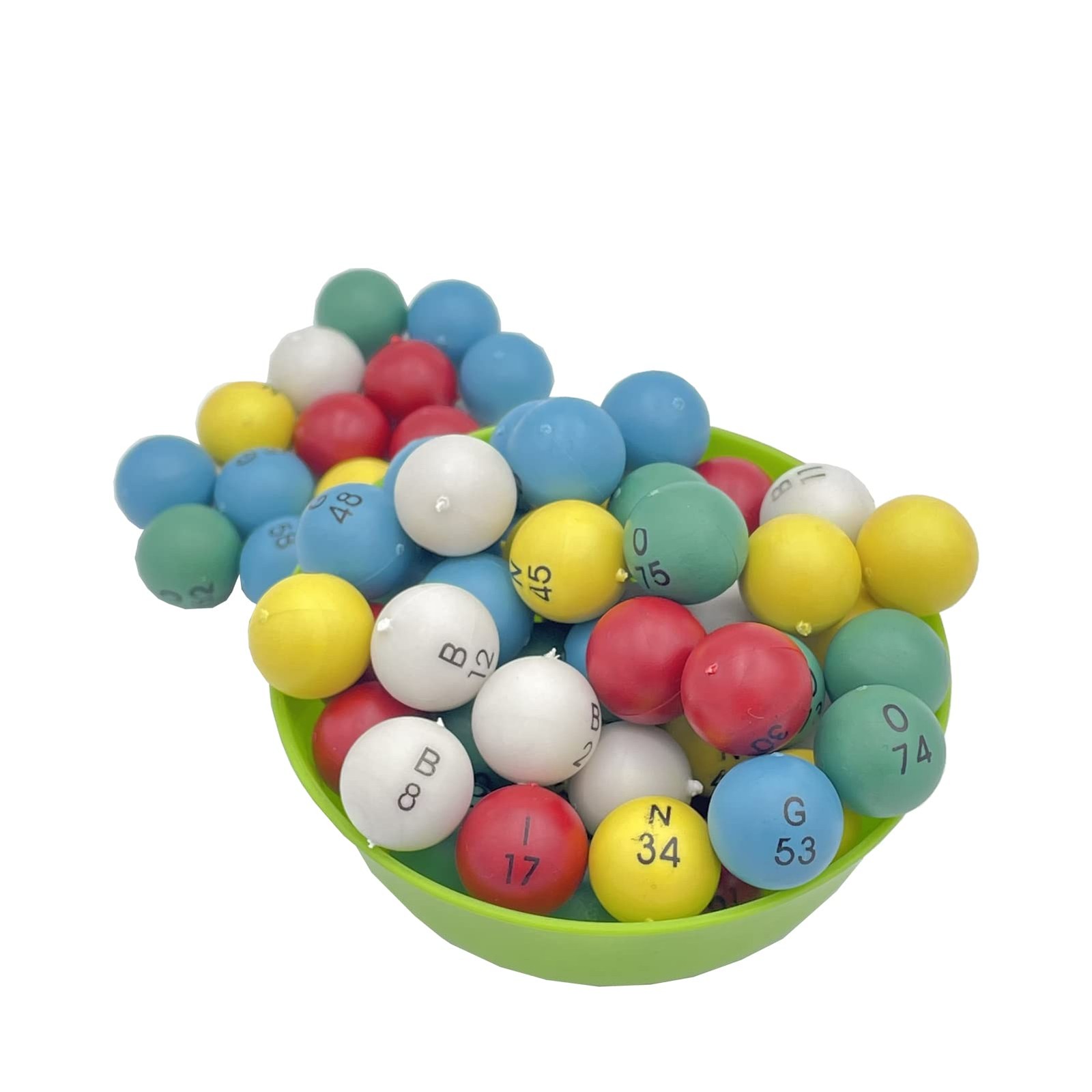 Multicolor Plastic Bingo Balls 75 Pack for Games, Raffles, and Parties
