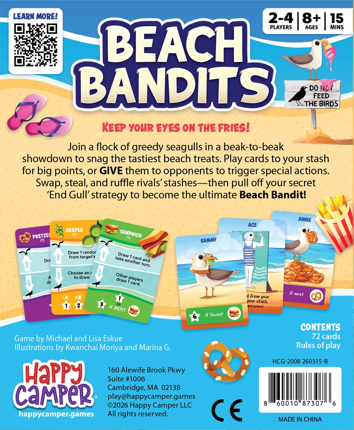 Beach Bandits Card Game Of Greedy Gulls Happy Camper HCG-2008 Family Fast Quick