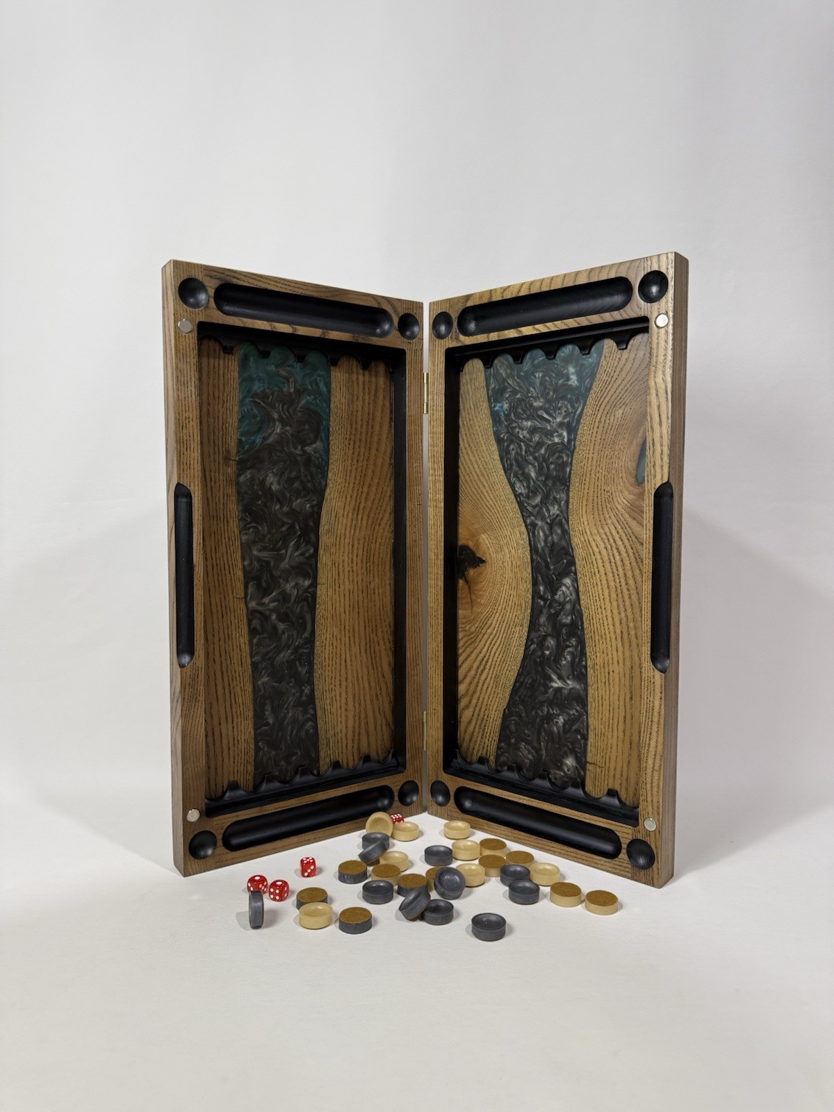 Luxury Wooden Backgammon with Epoxy Resin