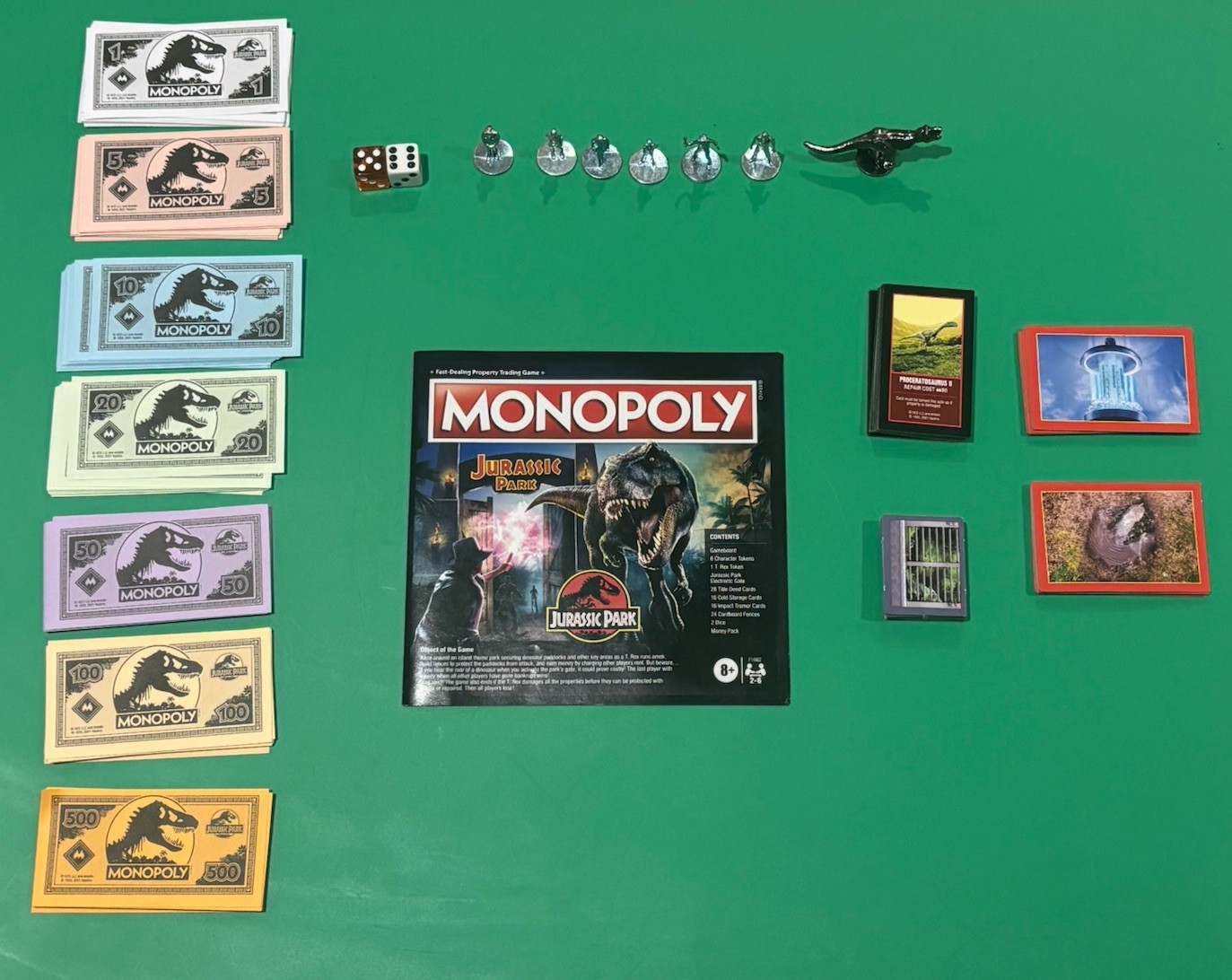 Monopoly Jurassic Park Edition Board Game (2021) – 100% Complete – Working Audio