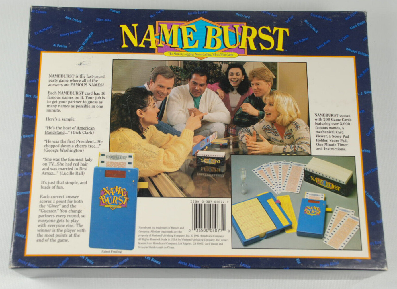 NAME BURST Memory Jogging Name Calling Who’s Who Game HERSCH 1992
