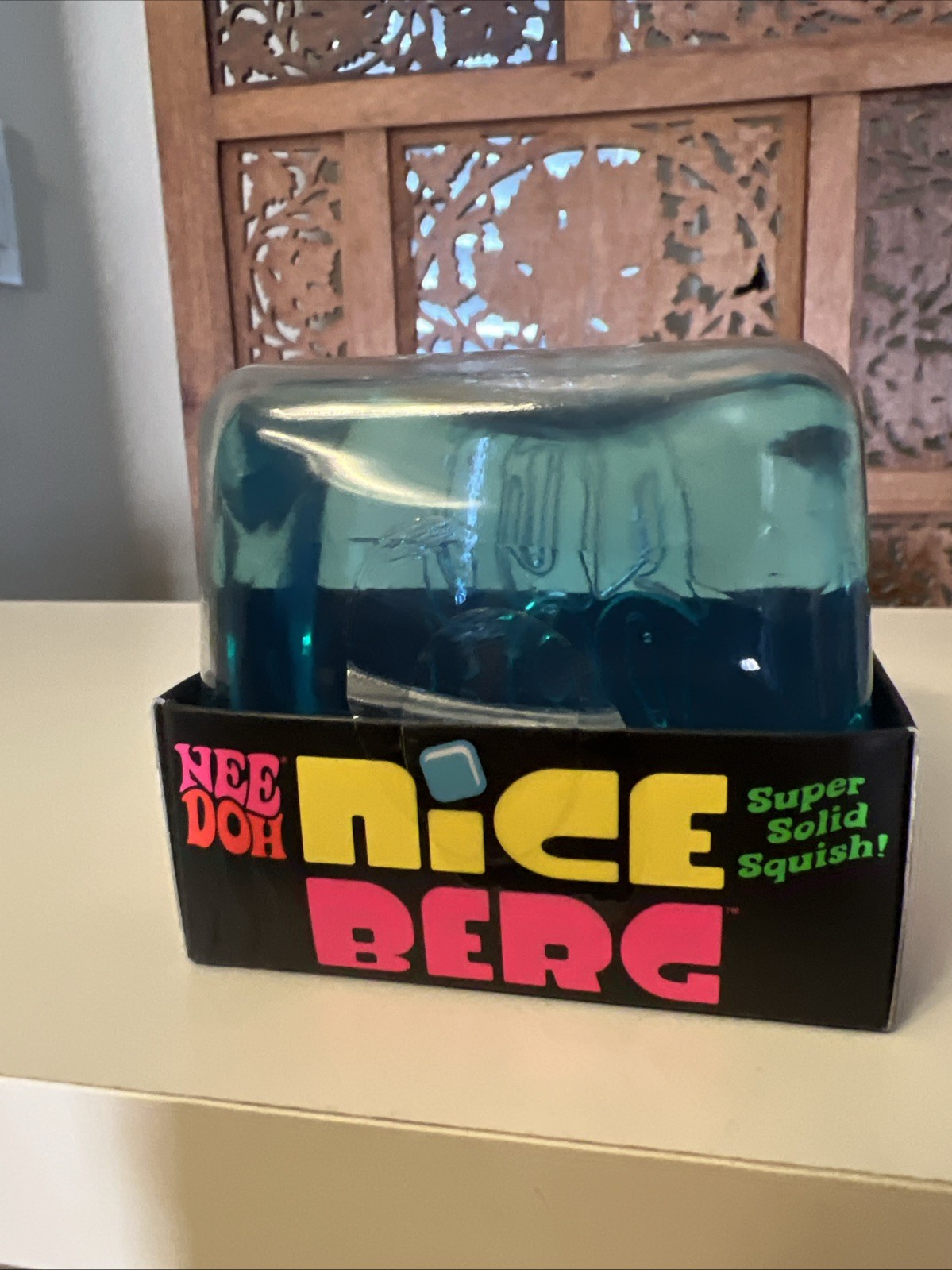 NeeDoh Nice Berg Nee Doh Squishy Cube Blue NEW Authentic Schylling Hard To Find
