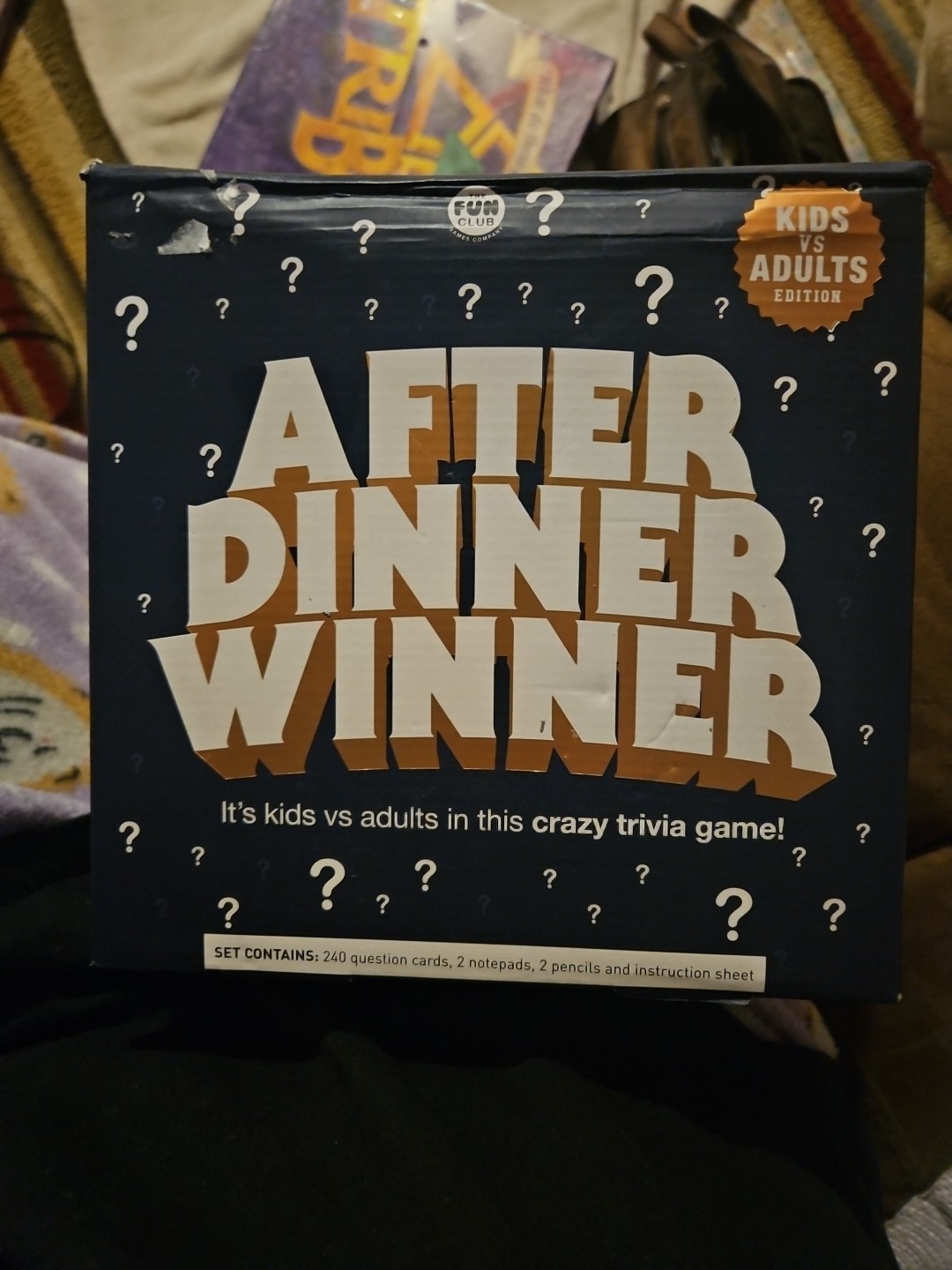 After Dinner Winner Trivia Game Kids Vs Adults Family Game Night Complete