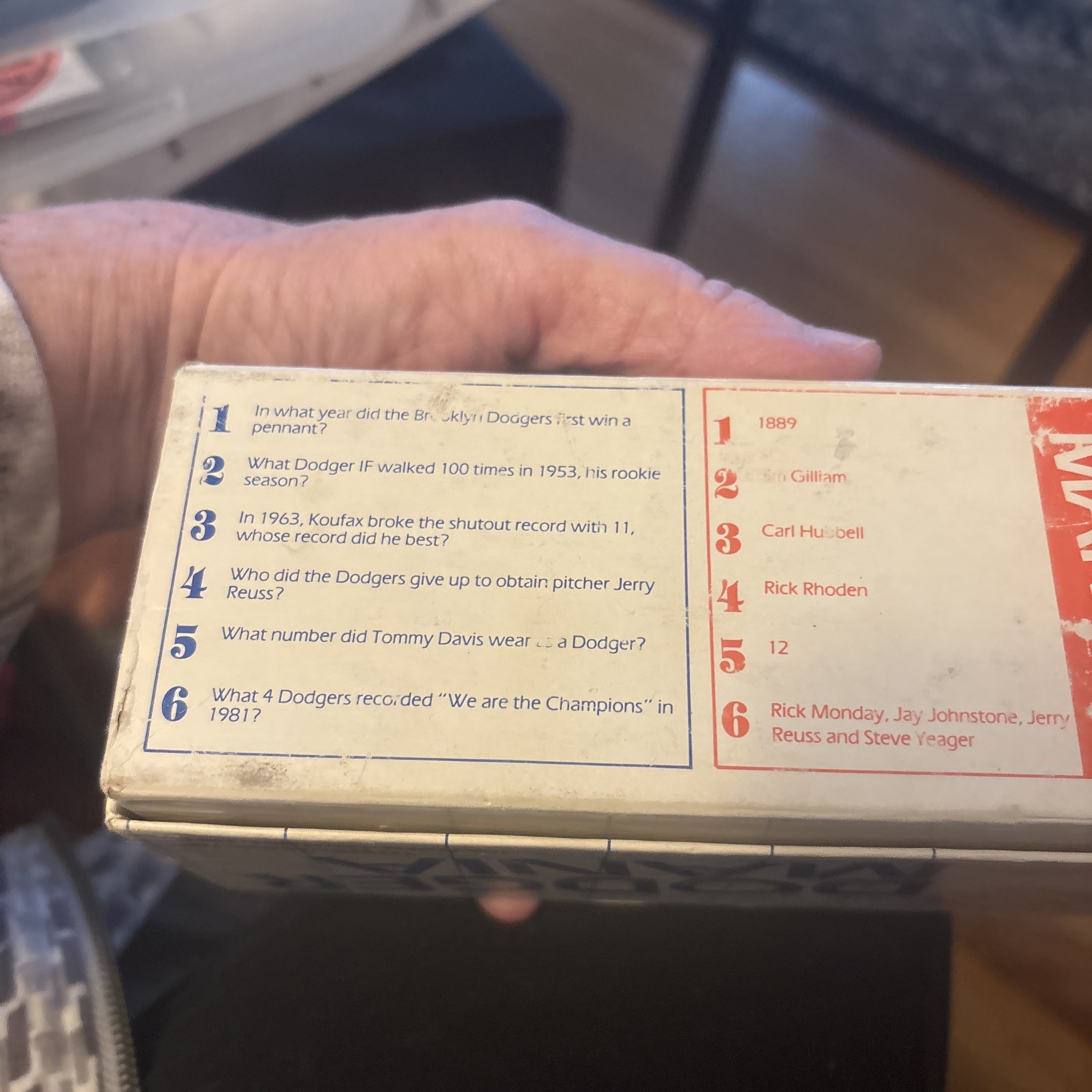1985 Los Angeles Dodger Mania Trivia Game Die-Hard Fan Edition Trivial Pursuit