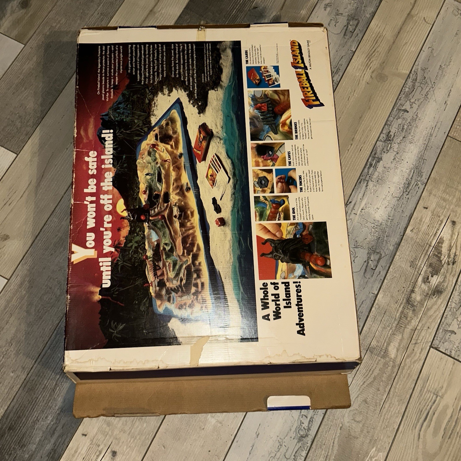 MILTON BRADLEY FIREBALL ISLAND GAME BOARD ONLY WITH BOX 1986 Few Accessories
