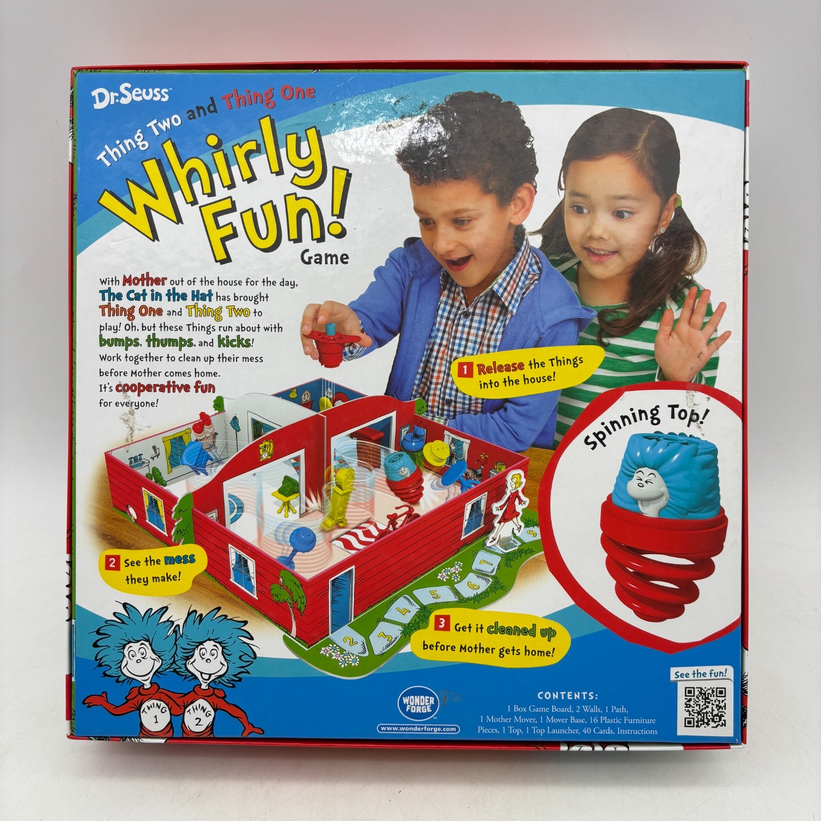 Dr. Seuss Whirly Fun Game COMPLETE Wonder Forge 2016 Kids Family Cat in the Hat