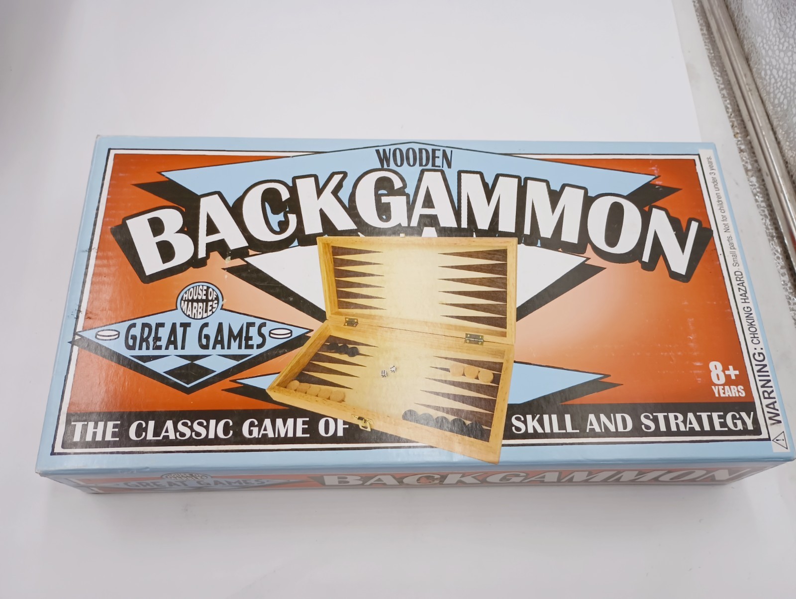 HOUSE OF MARBLES WOODEN BACKGAMMON BOARD GAME NEW FAST/FREE SHIP