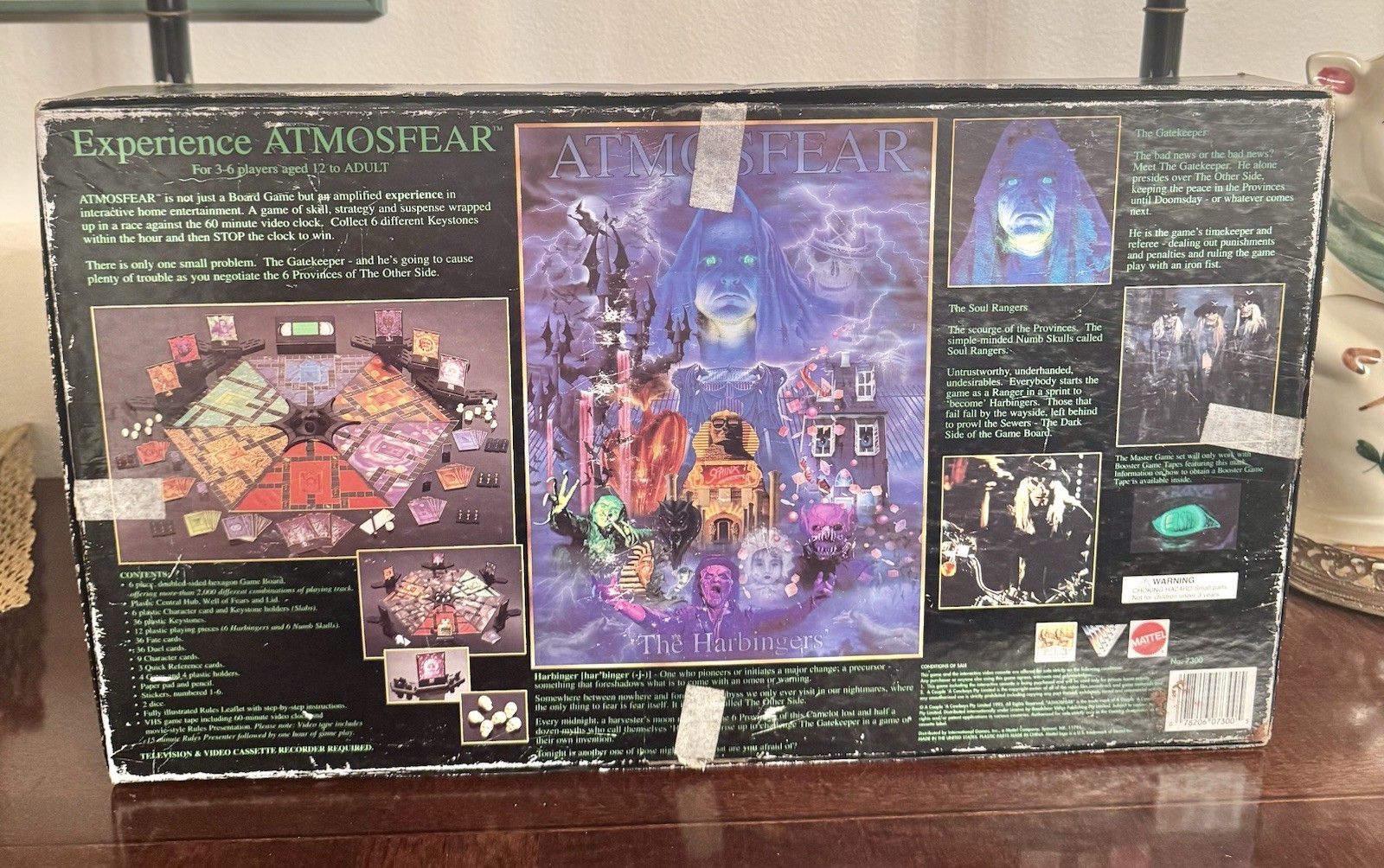 Vintage 1995 Mattel Atmosfear The Harbingers Horror VHS Board Game Near Complete