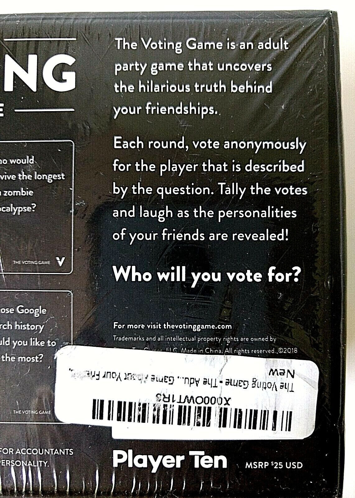 The Voting Adult Party Game Find out Who Your Friends are, Players 5-10, New