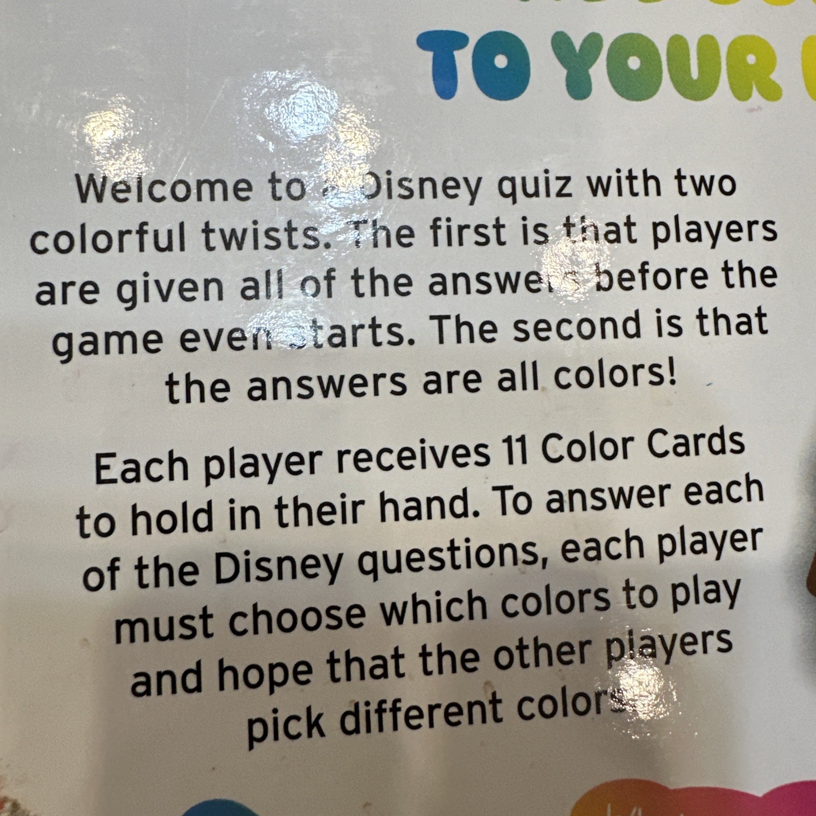 Disney Edition / Color Brain Game / Ready To Roll (2 To 10 Players) Ages 8+