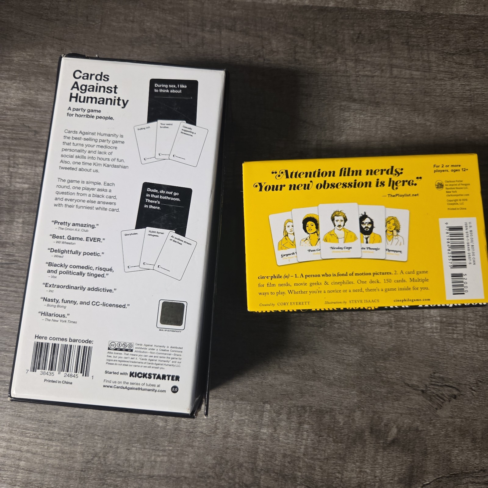 5 party games lot – Cards Against Humanity Catan dice Cinephile Battle of Sexes
