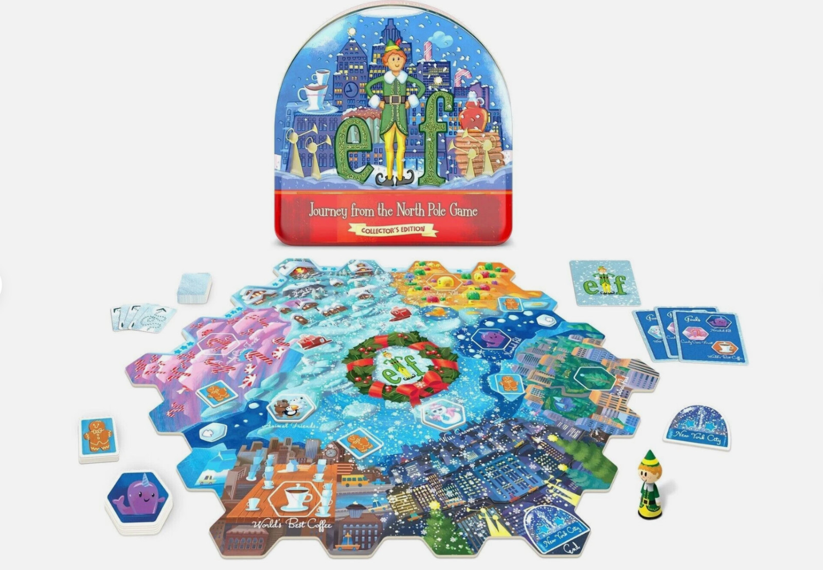 ELF “Journey From The North Pole” FUNCO Game COLLECTORS EDITION Tin Box