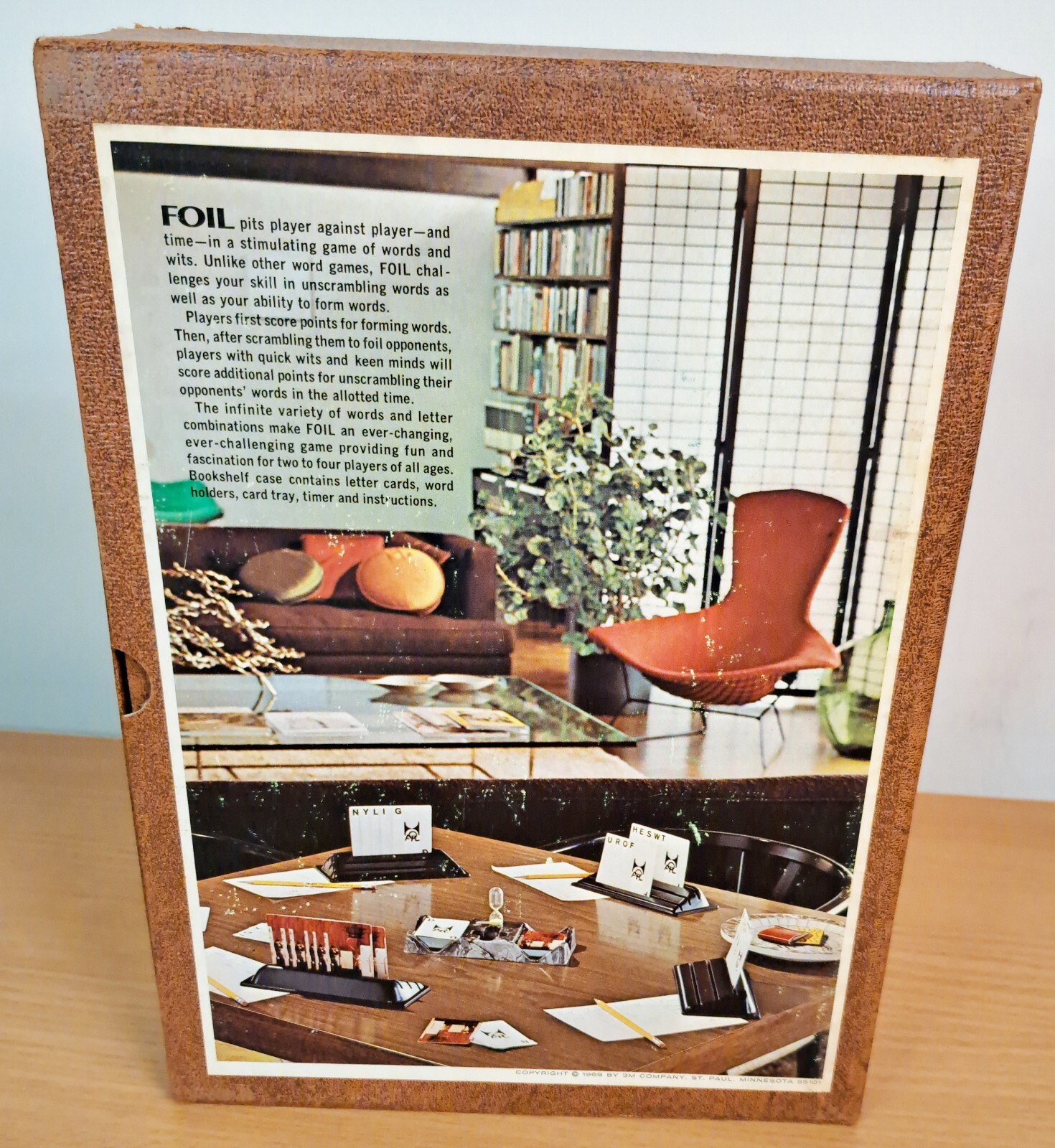 Foil 3M Bookshelf Game – 1968 – Complete Challenging Game of Words and Wits