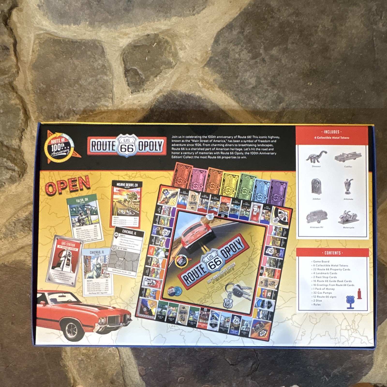 MasterPieces Route 66-Opoly Collector’s Edition 100th Anniversary Board Game 8+