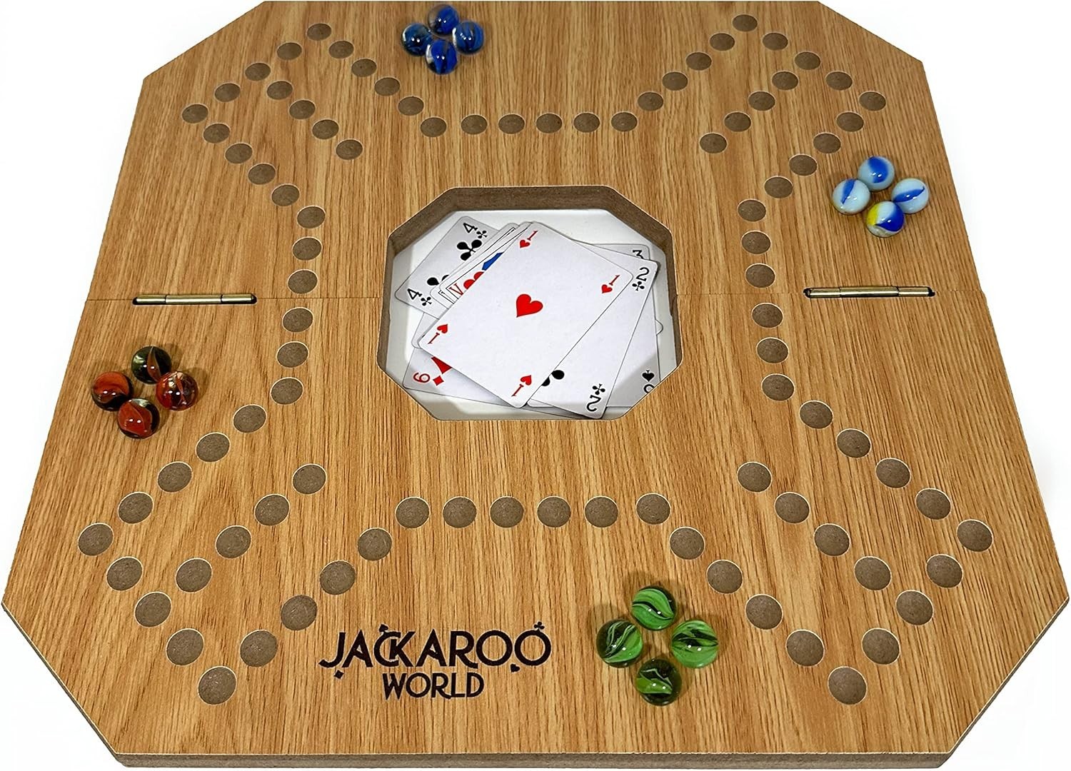 Jackaroo Board Game – 2-4 Player Cards and Marbles Board Game – Marble Chase …