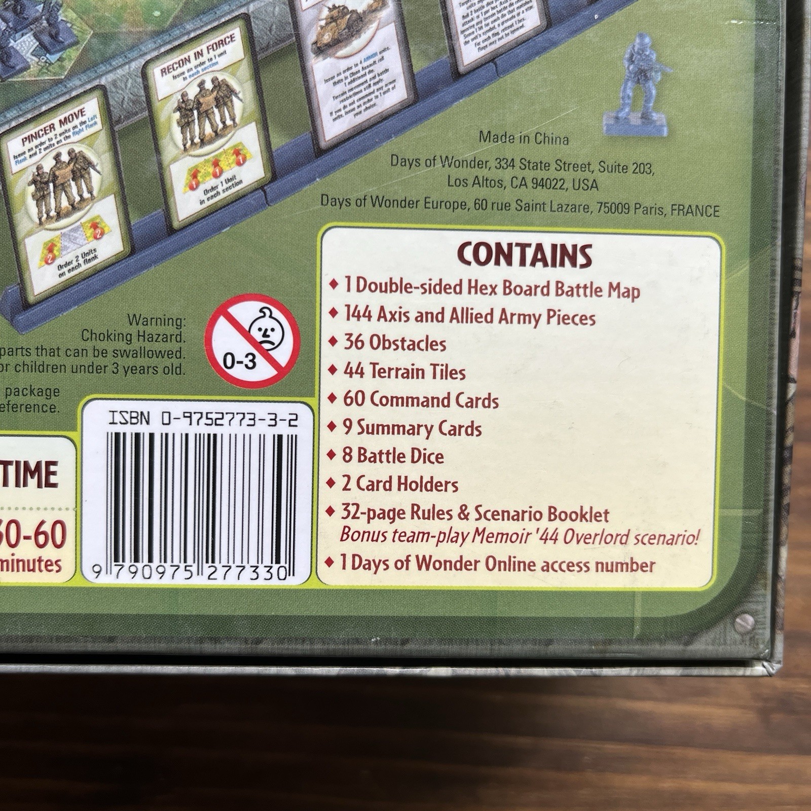 Days of Wonder Memoir ’44 Board Game World War 2 Complete Excellent Condition