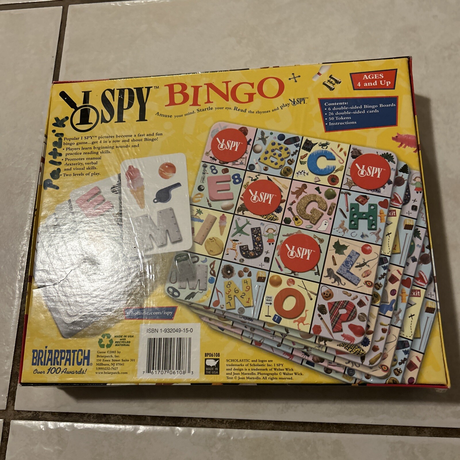 The Original I Spy Bingo Match & Play Challenge Ages 4 And Up Scholastic NEW