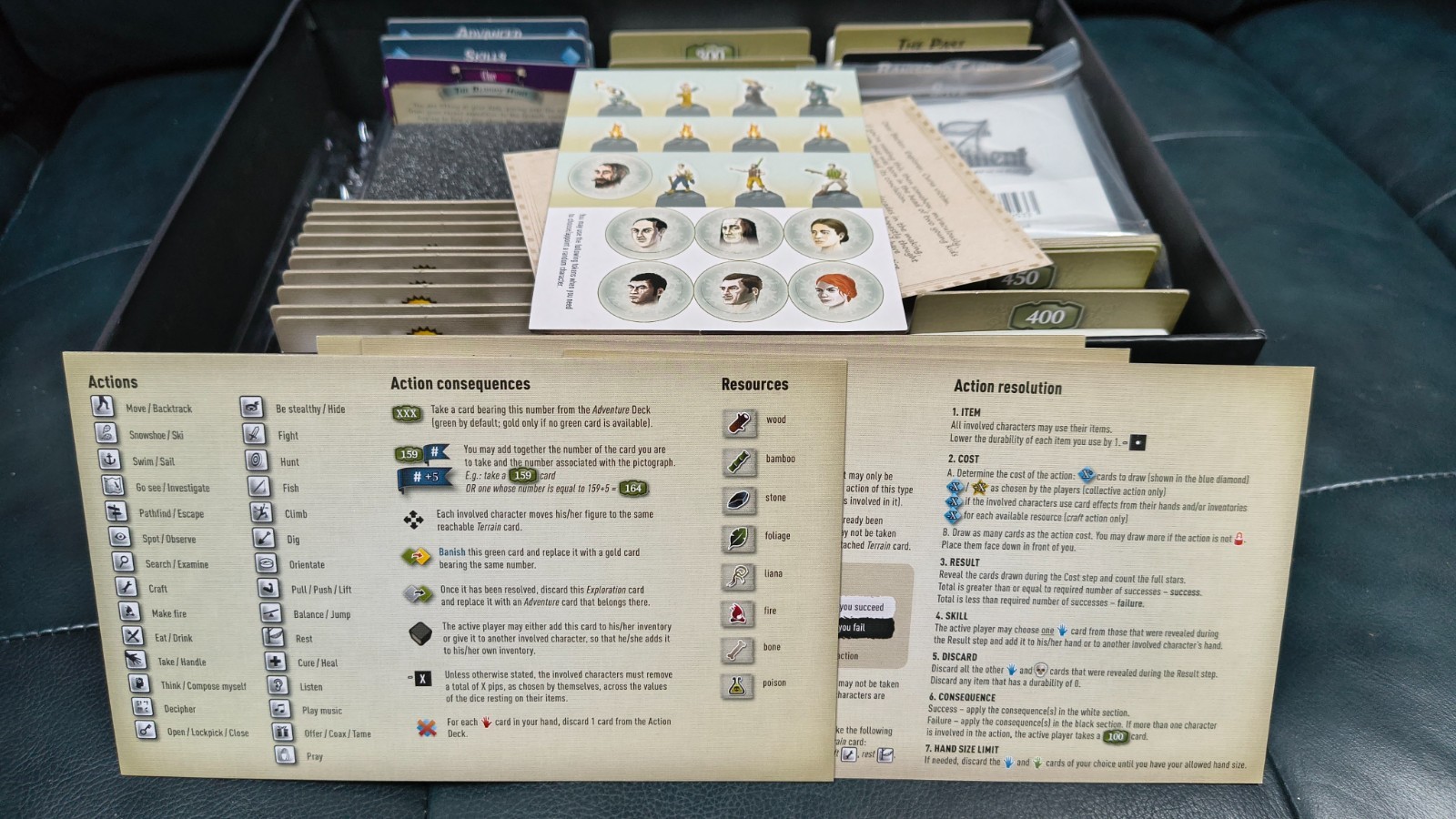 The 7th Continent Board Game + What Goes Up Expansion, Kickstarter Versions