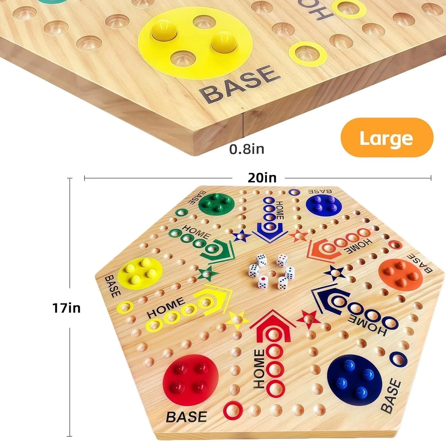 Deluxe Double-Sided Wooden Marble Game for 2-6 Players – Exciting Fast Track Fun