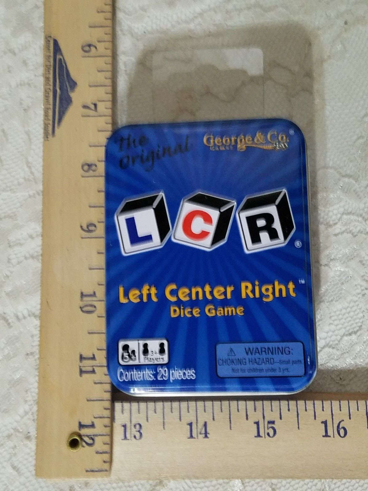 LCR® Left Center Right™ Dice Game -THE ORIGINAL GAME – Blue Tin~NEW