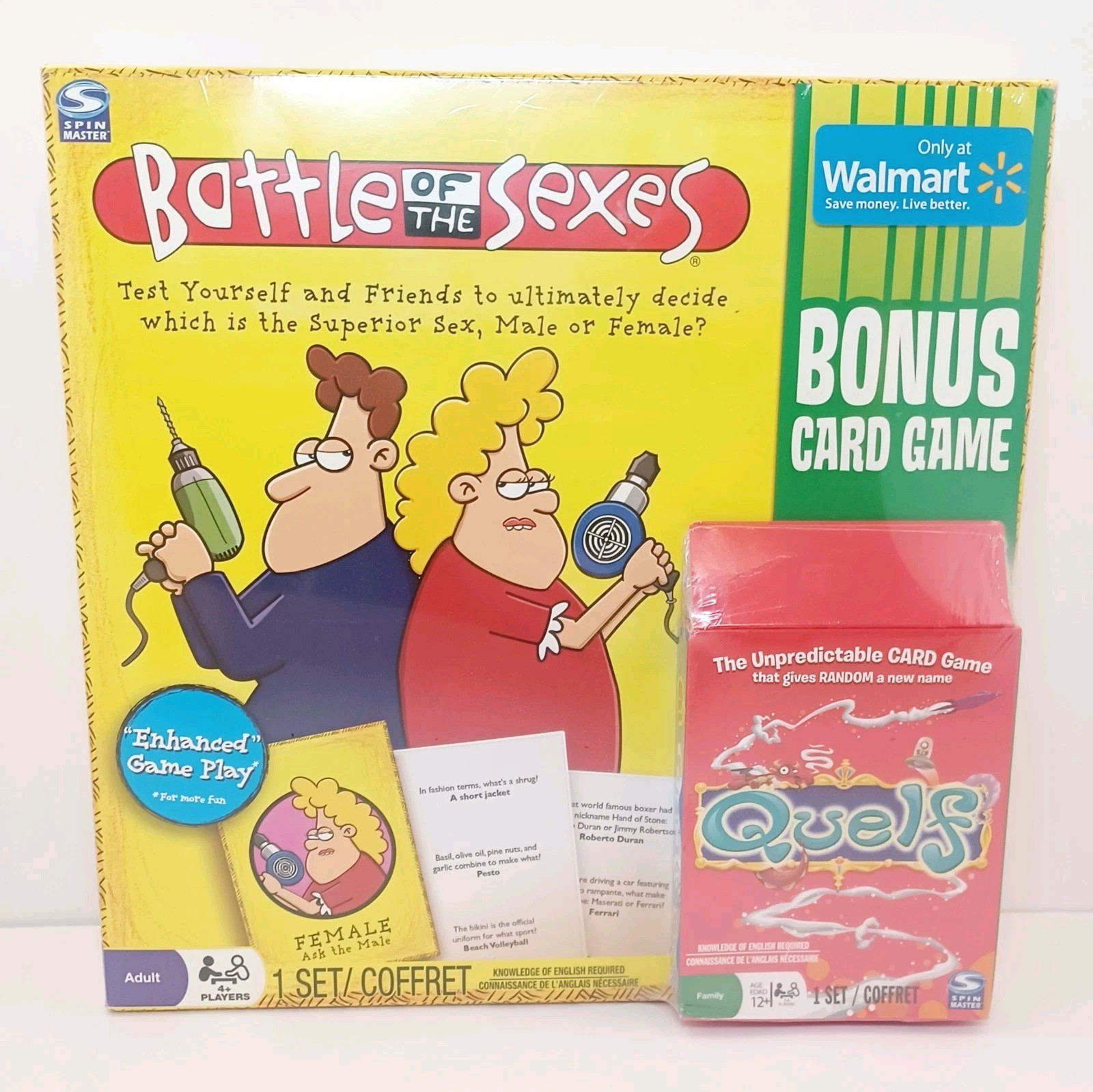 Battle Of The Sexes Board Game Bonus Quelf Card Game Unopened Sealed Box