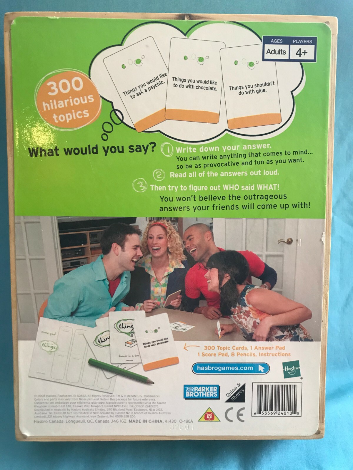 Pre-Owned 14 Years to Adult Full Size Game of Things Card/Board Game in Wood Box