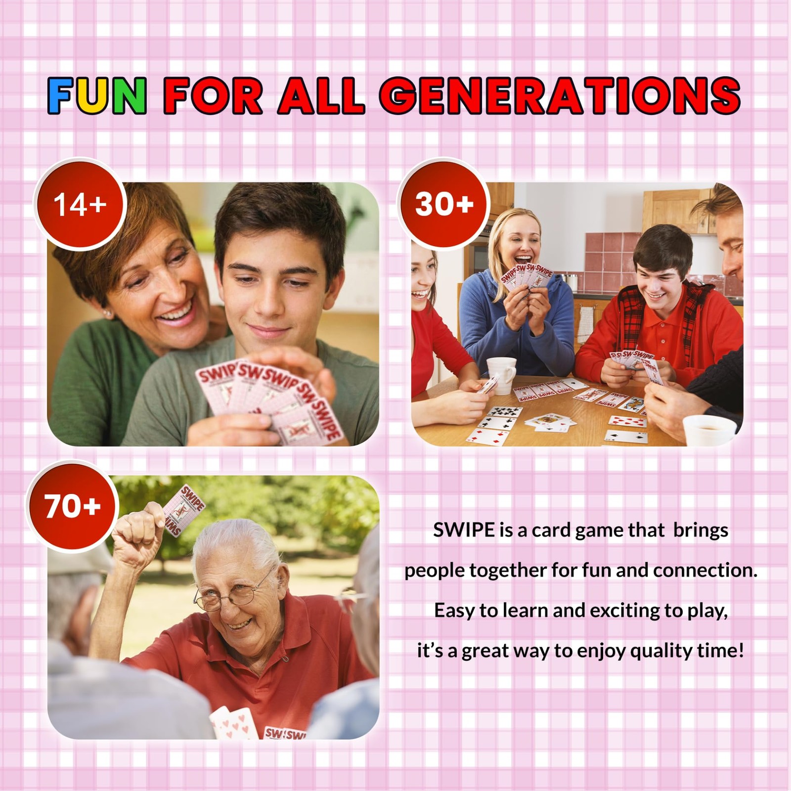 Swipe Card Game – Fun & Strategy for14+, Adults, Seniors – 2 to 8 Players, Al…