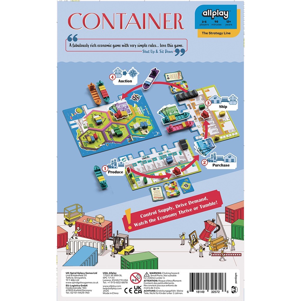 Container Board Game Allplay DL25063EN Family Grail Economic Supply Demand